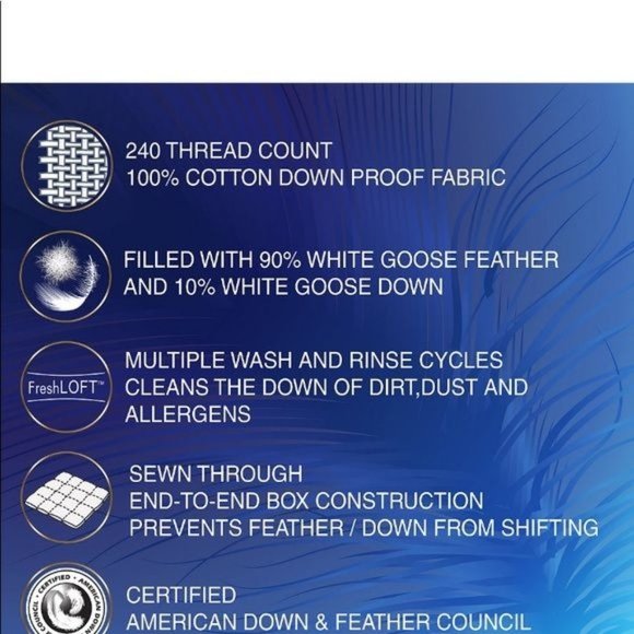 White Goose Feather & Down 240-Thread Count Full/Queen Comforter - Picture 6 of 7